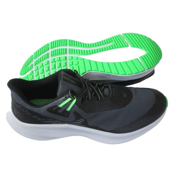 Nike Men's Quest 3 Shield Weatherized Running Shoes Black Grey Green Sizes NIB - Picture 2 of 5